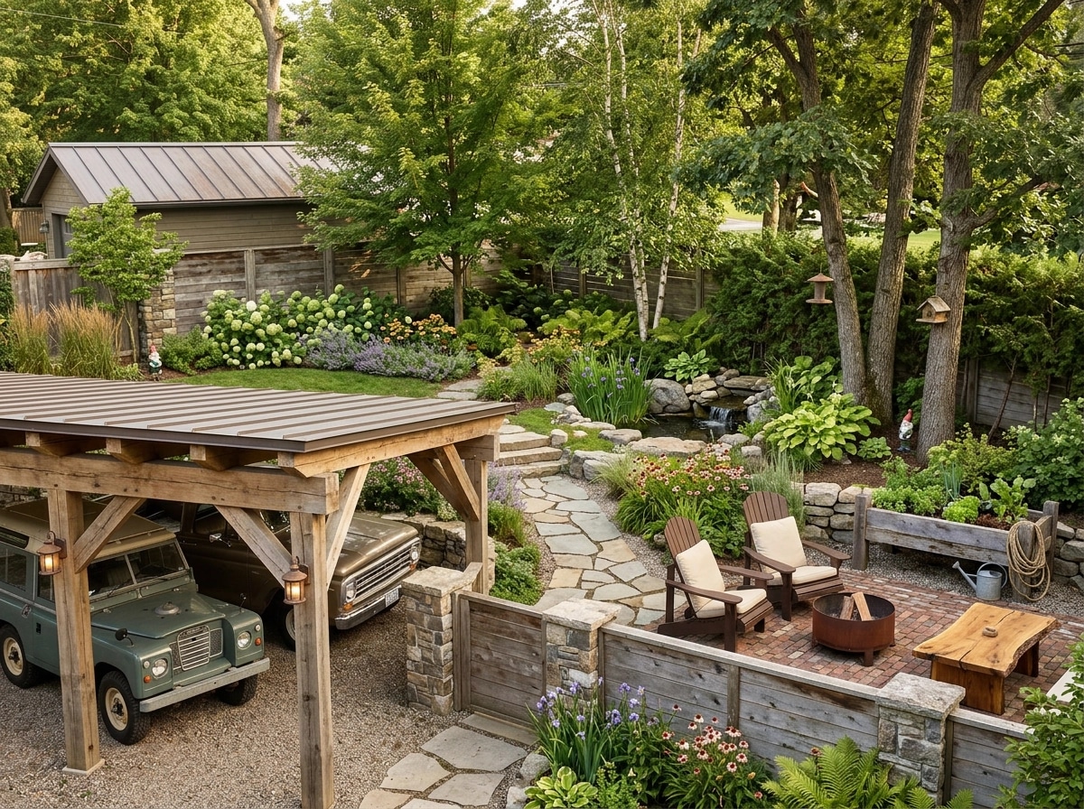 Country Rustic Garden Yard design — yard photo by GenRoom AI