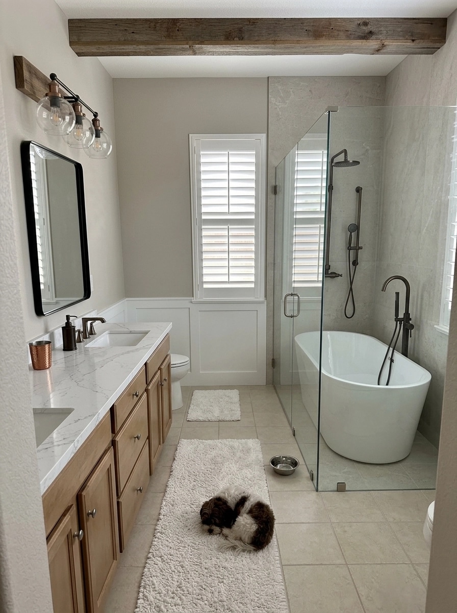 Modern Farmhouse Bathroom design — interior photo by GenRoom AI