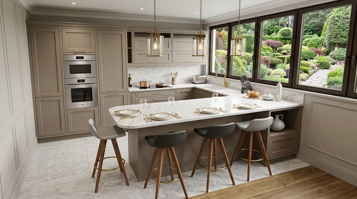 Kitchen interior in Transitional style — photo by GenRoom AI