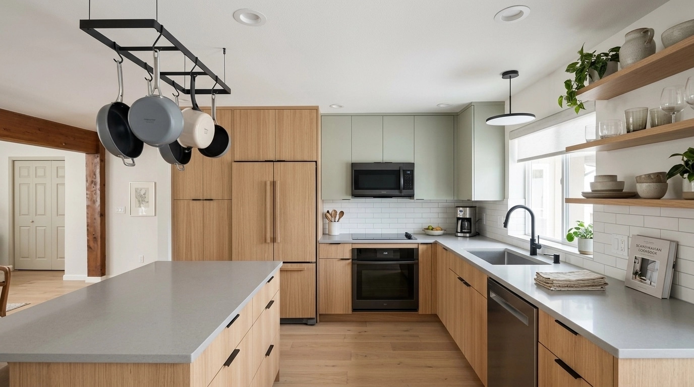Kitchen interior in Scandinavian style — photo by GenRoom AI