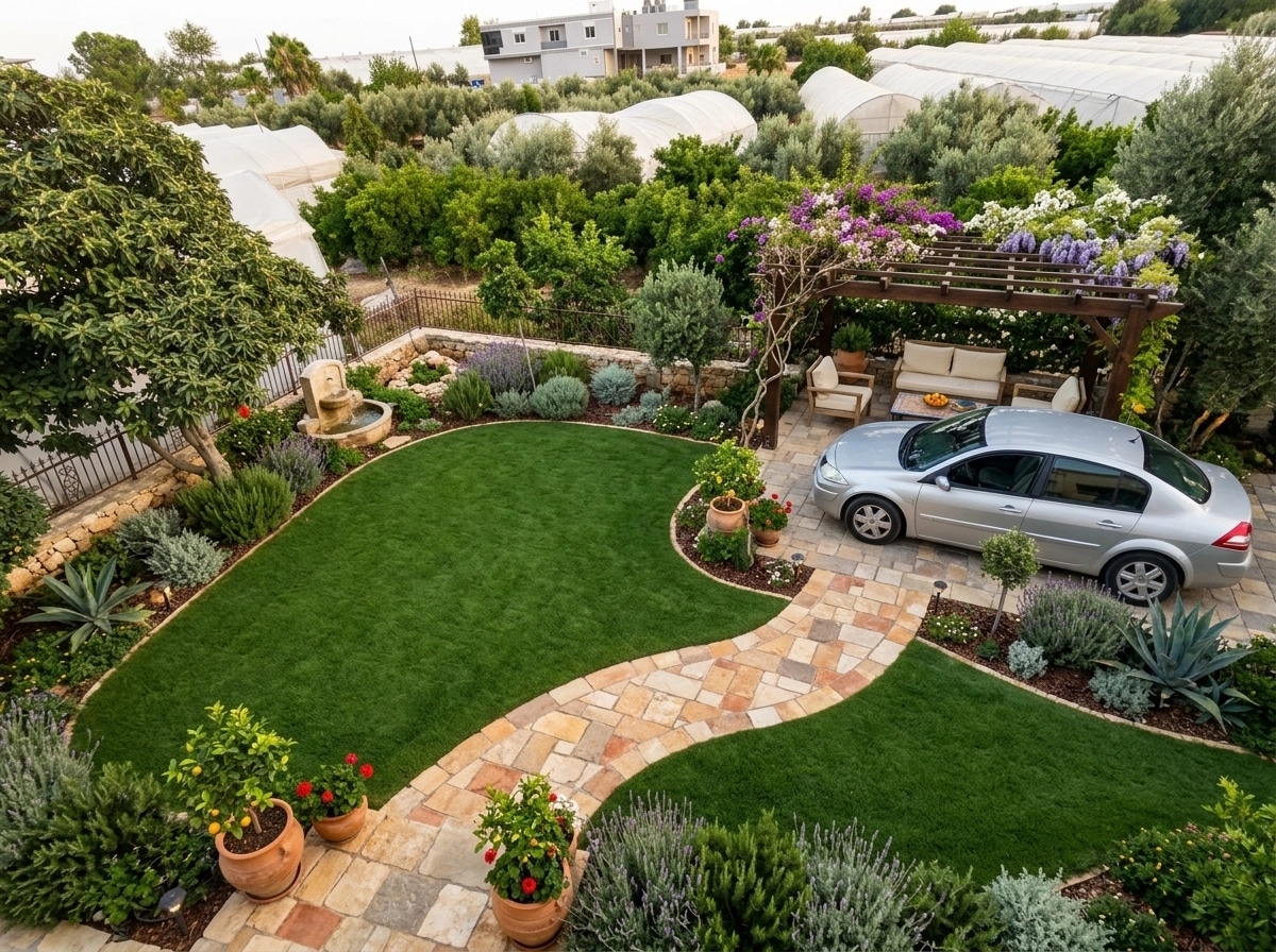 Landscape design in Mediterranean Yard style — Yard by GenRoom AI