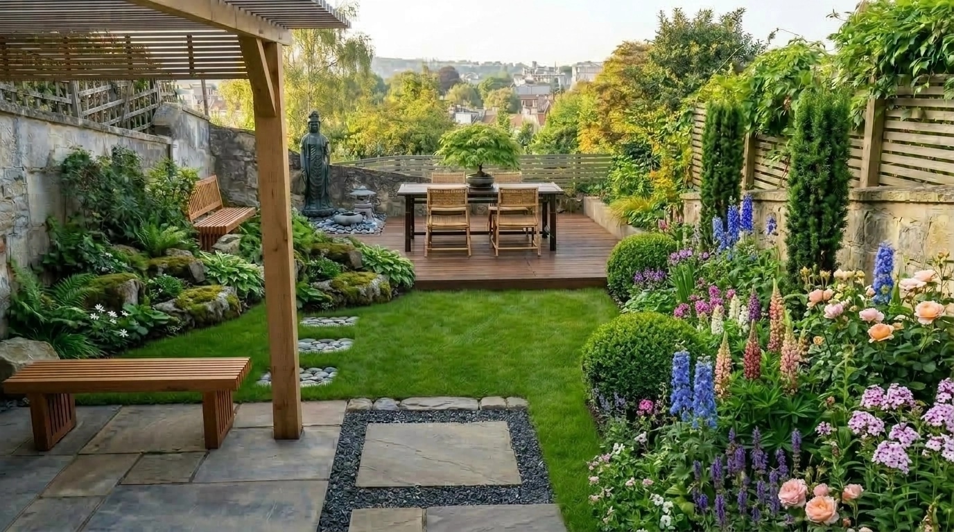 Landschaftsdesign im Japanese Garden-Stil — Garten von GenRoom AI