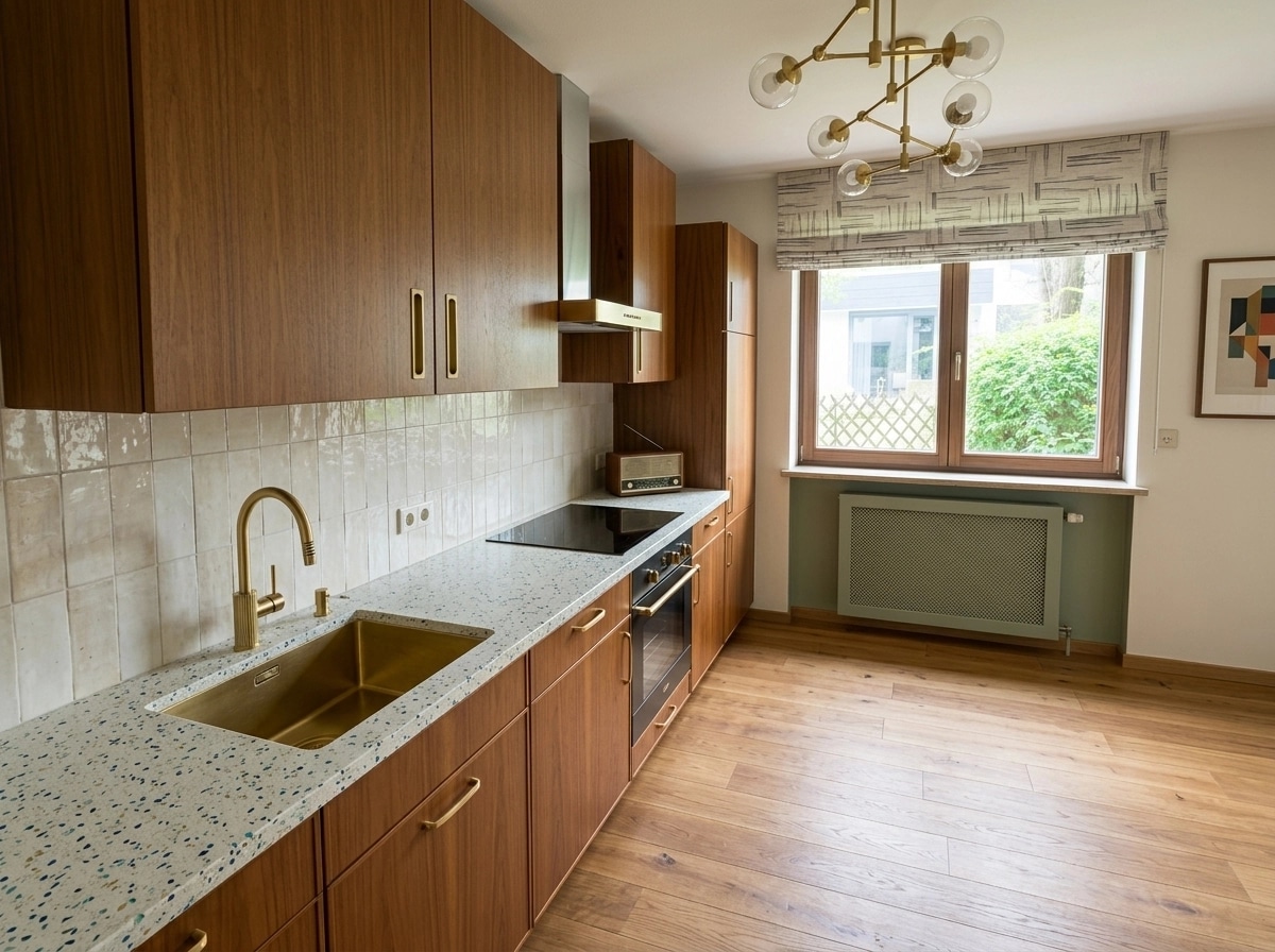 Interior design in Mid-Century Modern style — Kitchen by GenRoom AI
