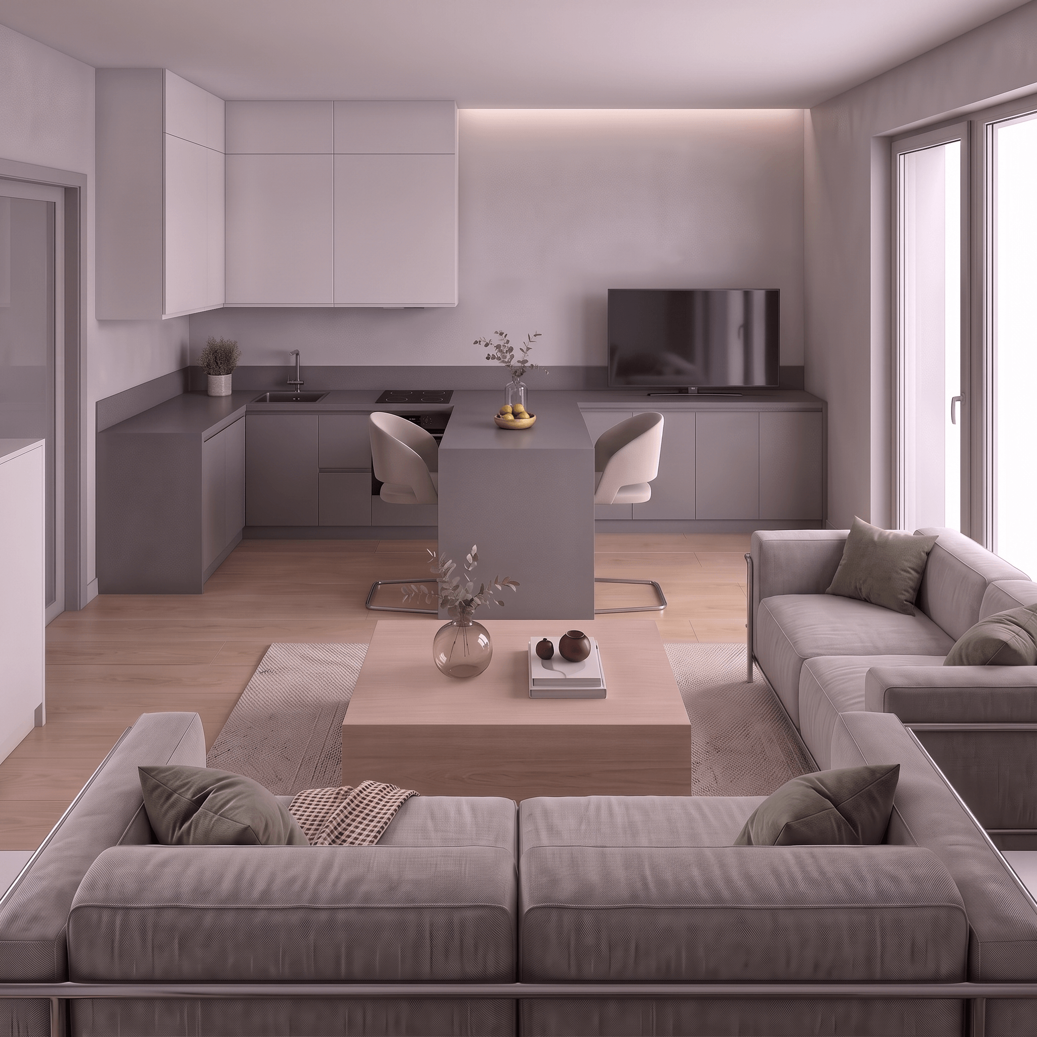 Minimalism Living Room design — interior photo by GenRoom AI