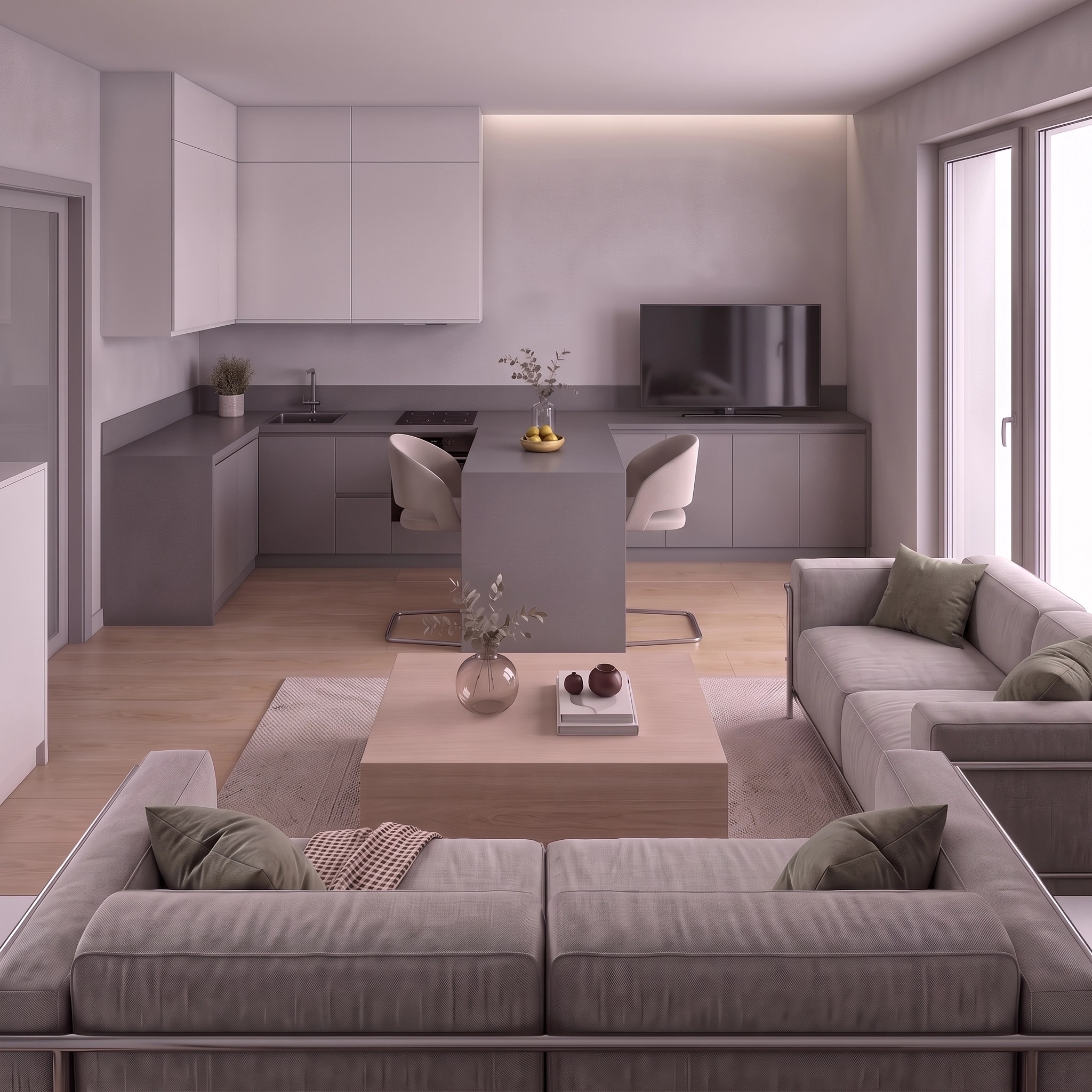 Interior design in Minimalism style — Living Room by GenRoom AI