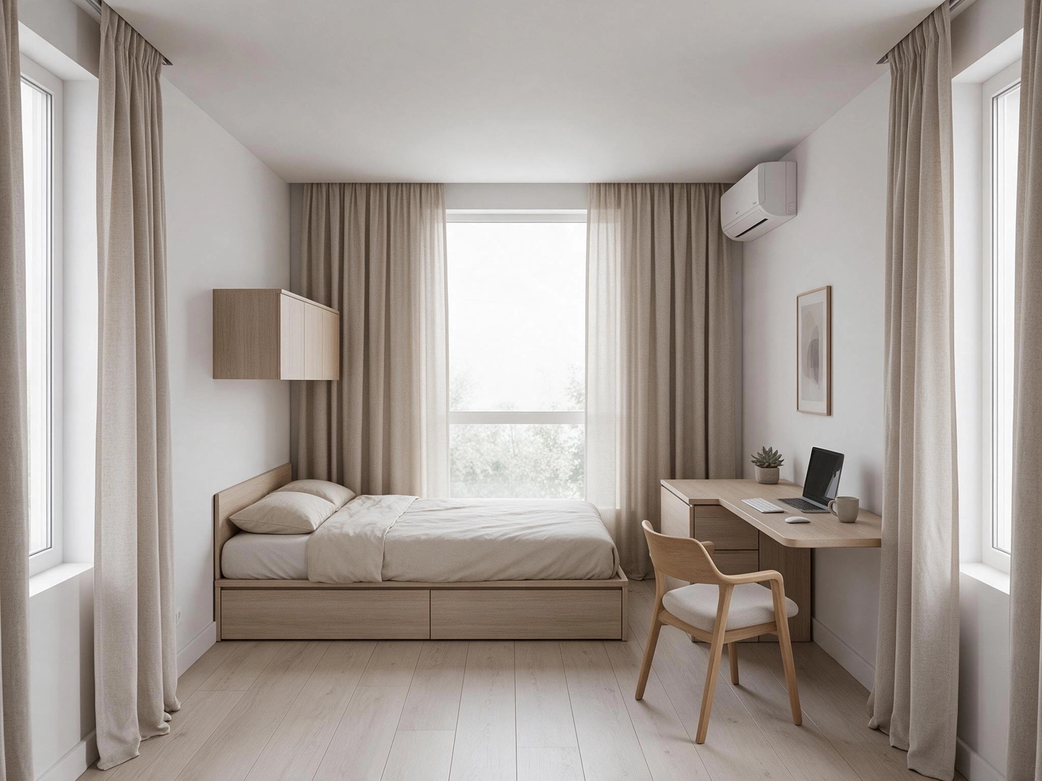 Office interior in Minimalism style — photo by GenRoom AI