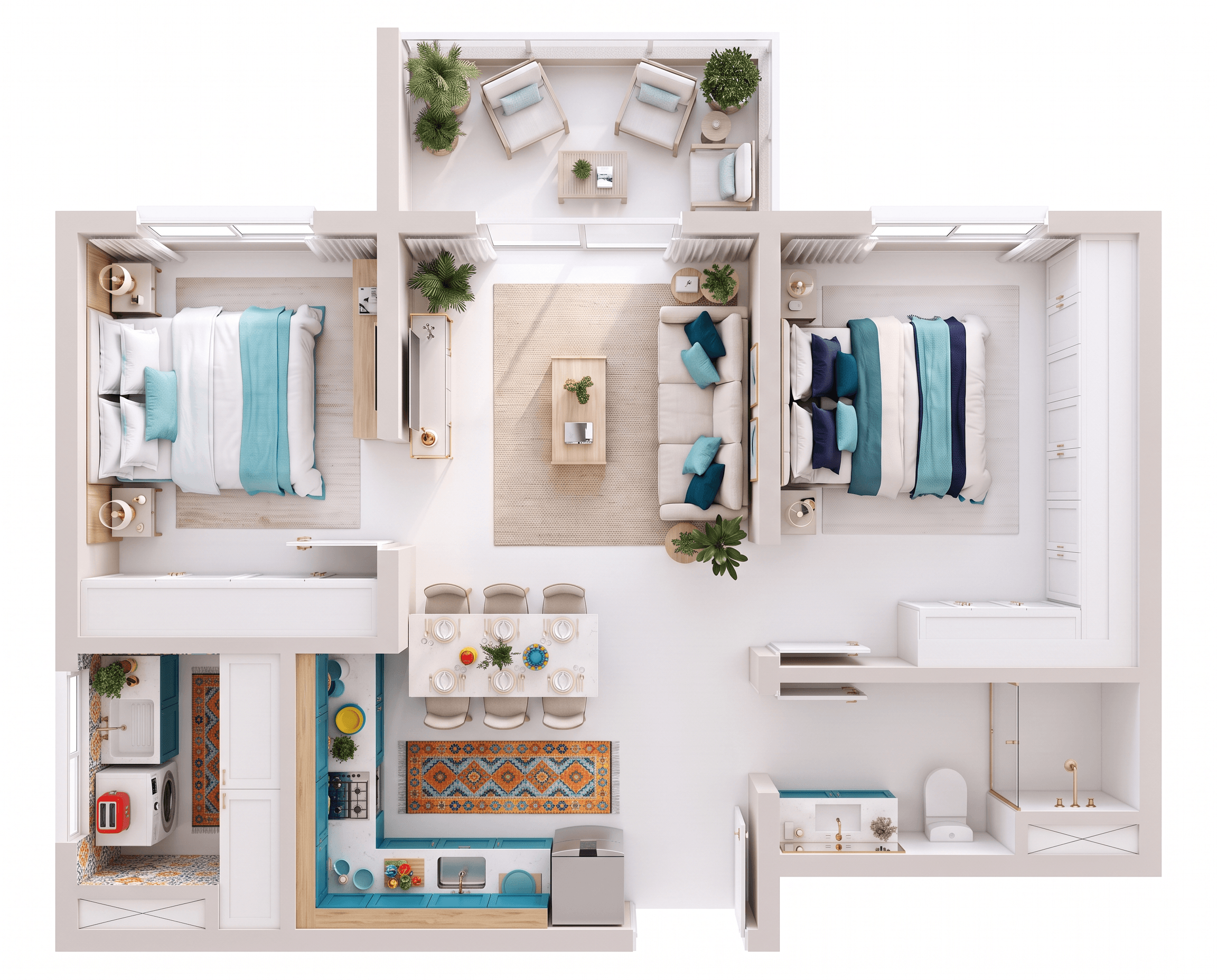 Design interior în stil Coastal / Hamptons — Living de GenRoom AI