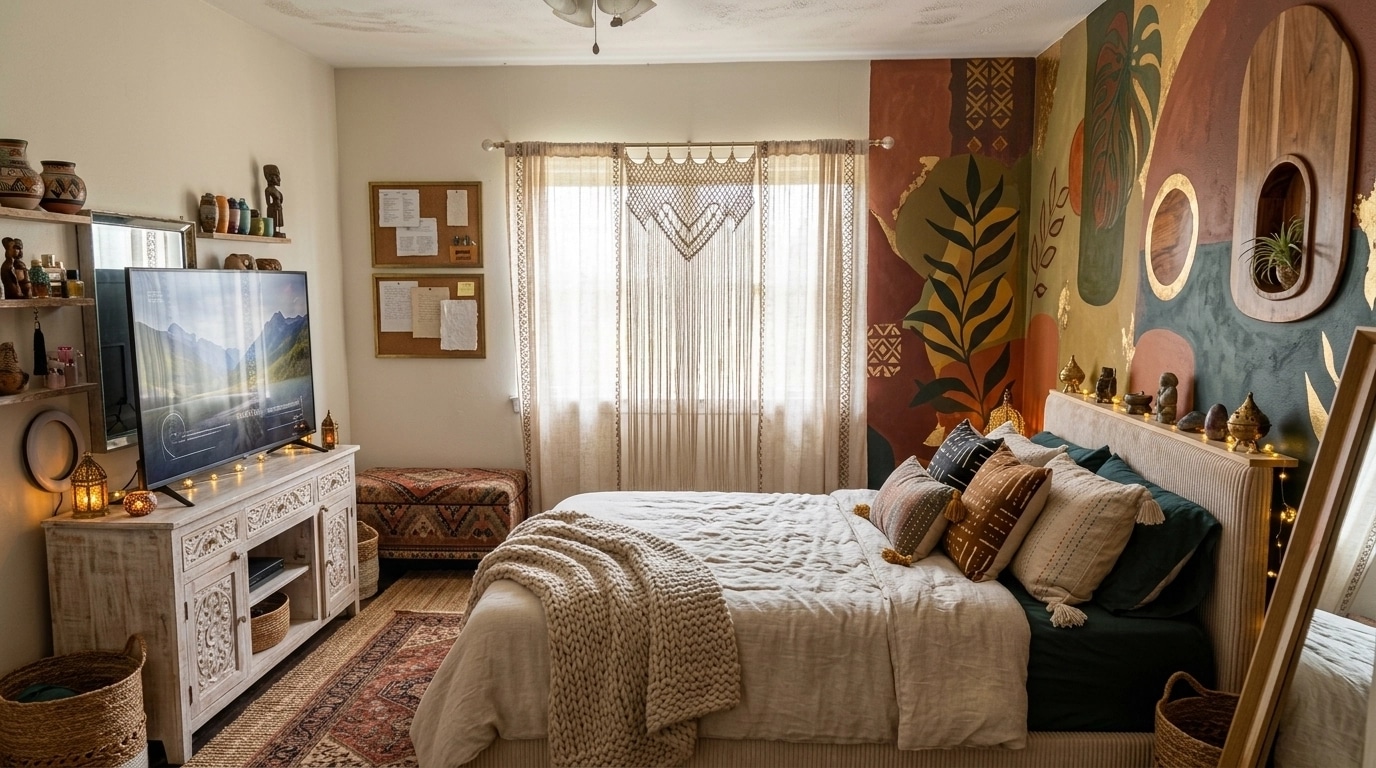 Interior design in Bohemian style — Bedroom by GenRoom AI