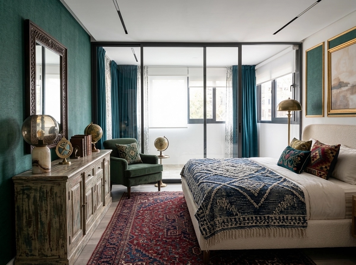 Design d'interni in stile Eclectic — Camera da letto di GenRoom AI
