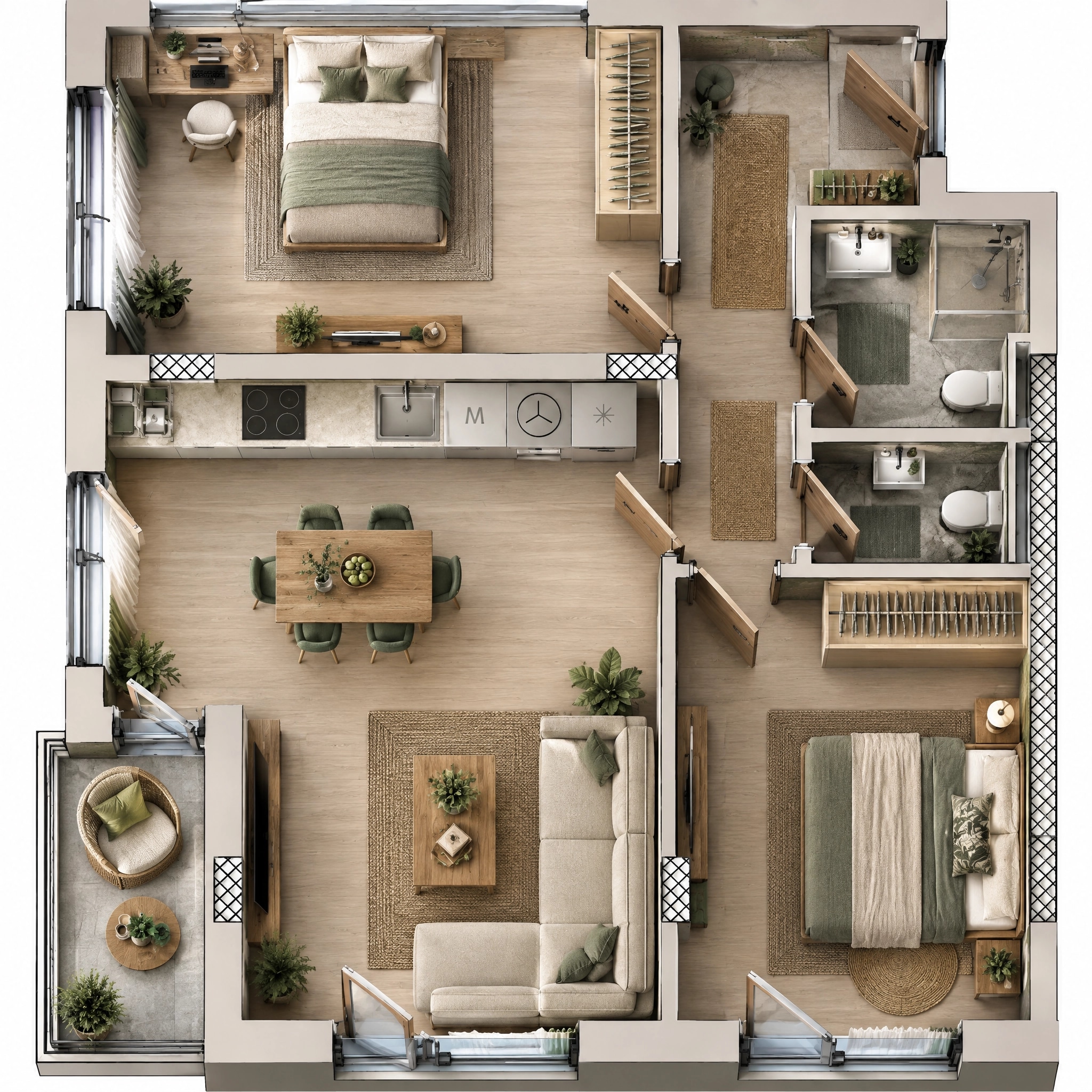 Interior design in Biophilic style — Living Room by GenRoom AI