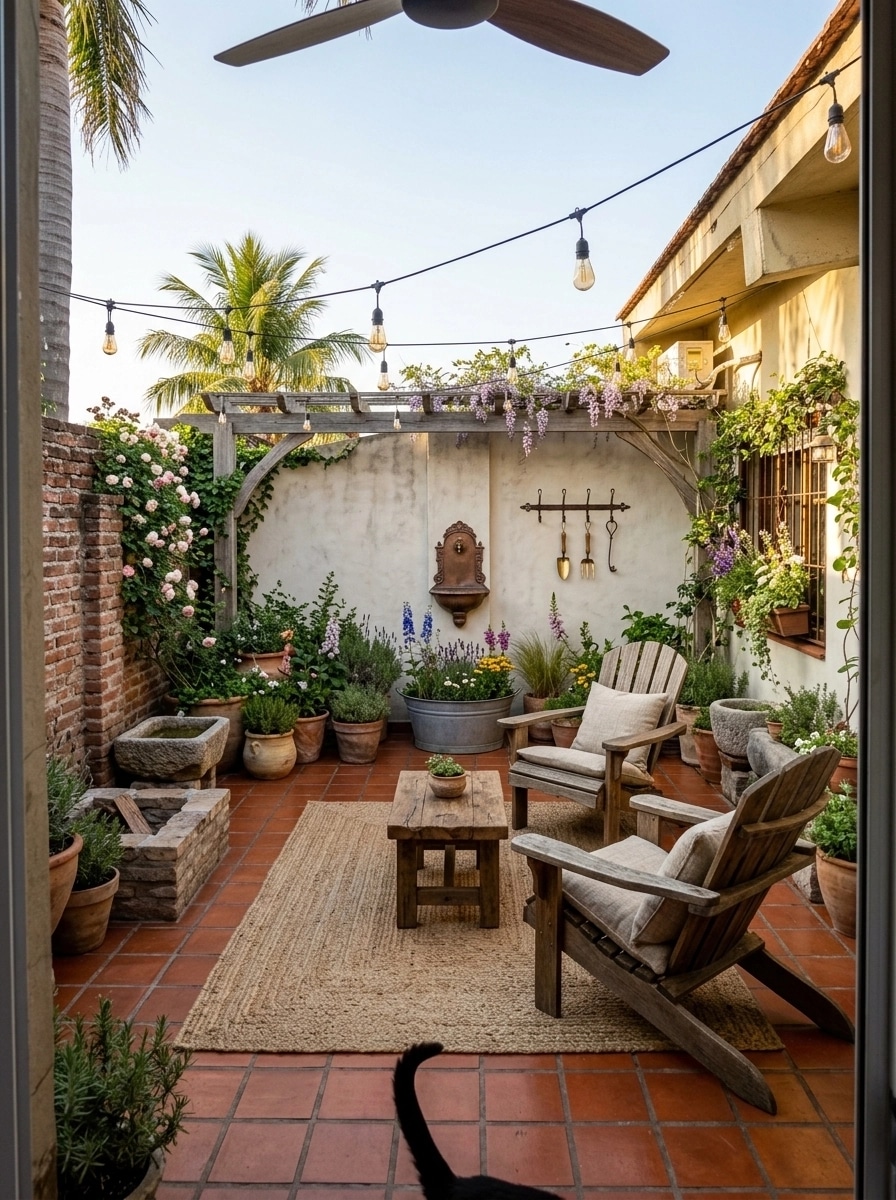 Diseño paisajístico en estilo Country Rustic Garden — Jardín por GenRoom AI