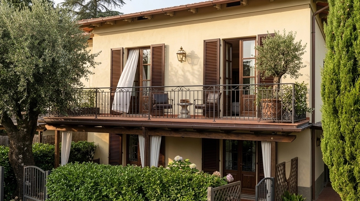 Italian Villa Facade Facade design — facade photo by GenRoom AI