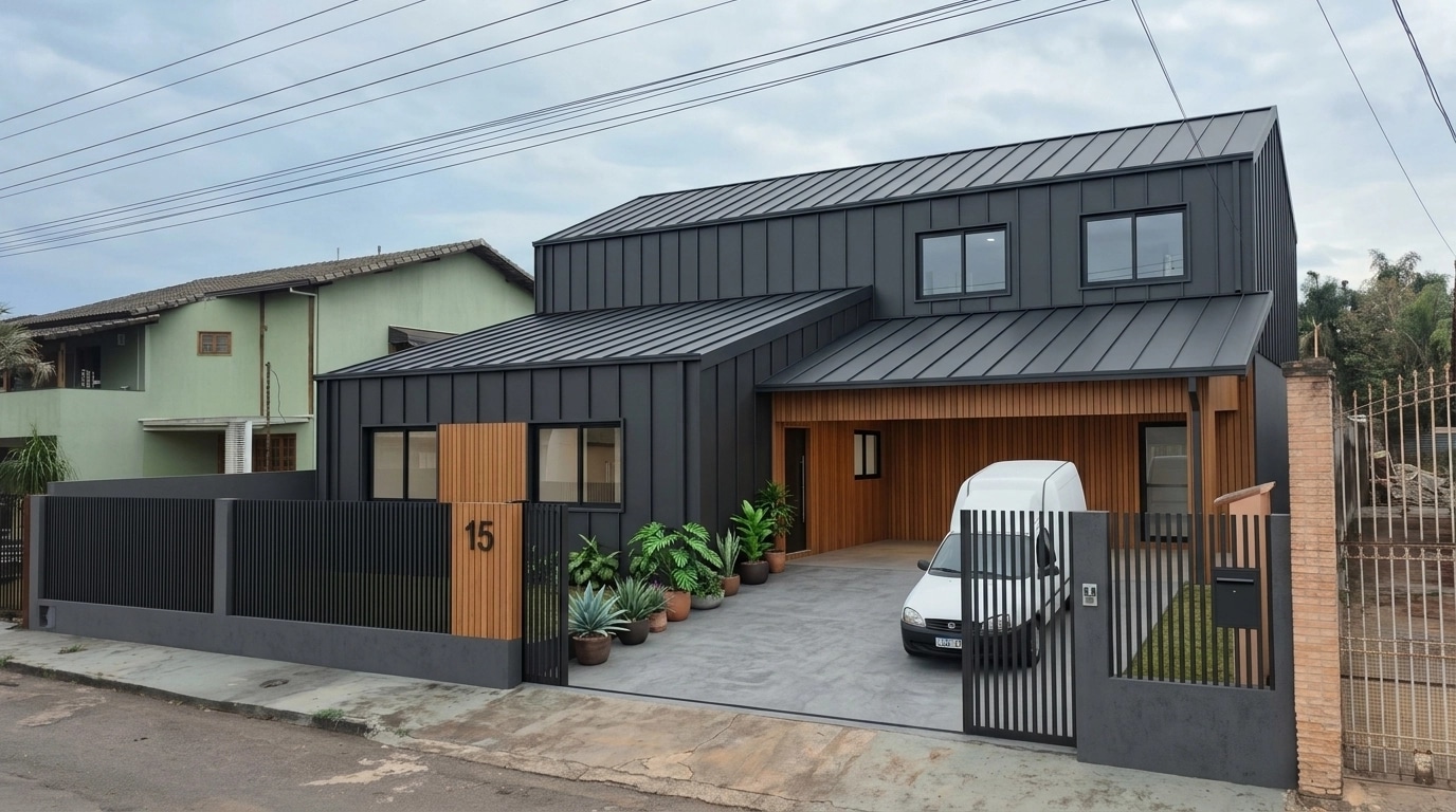 Design della facciata in stile Barnhouse Facade — Facciata di GenRoom AI