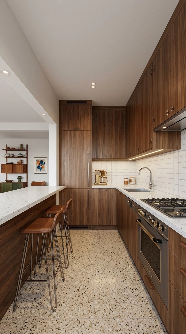 Interior design in Mid-Century Modern style — Kitchen by GenRoom AI
