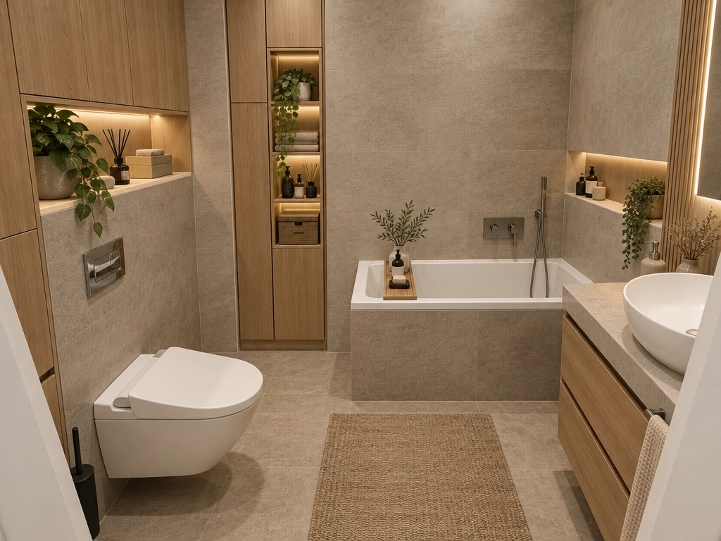 Interior design in Japandi style — Bathroom by GenRoom AI