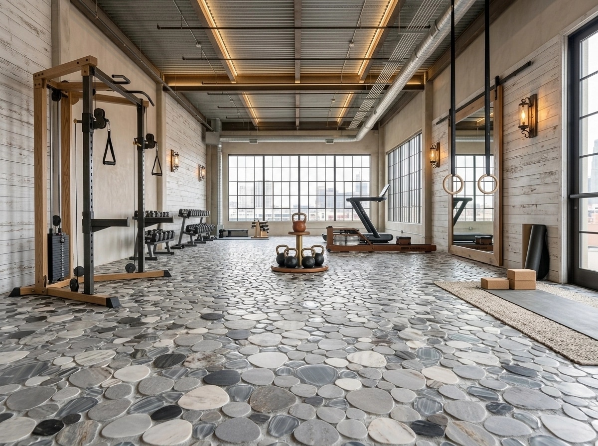Interior design in Modern Farmhouse style — gym by GenRoom AI