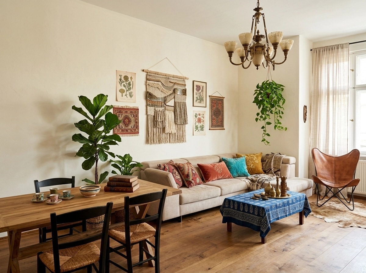 Interior design in Bohemian style — Living Room by GenRoom AI