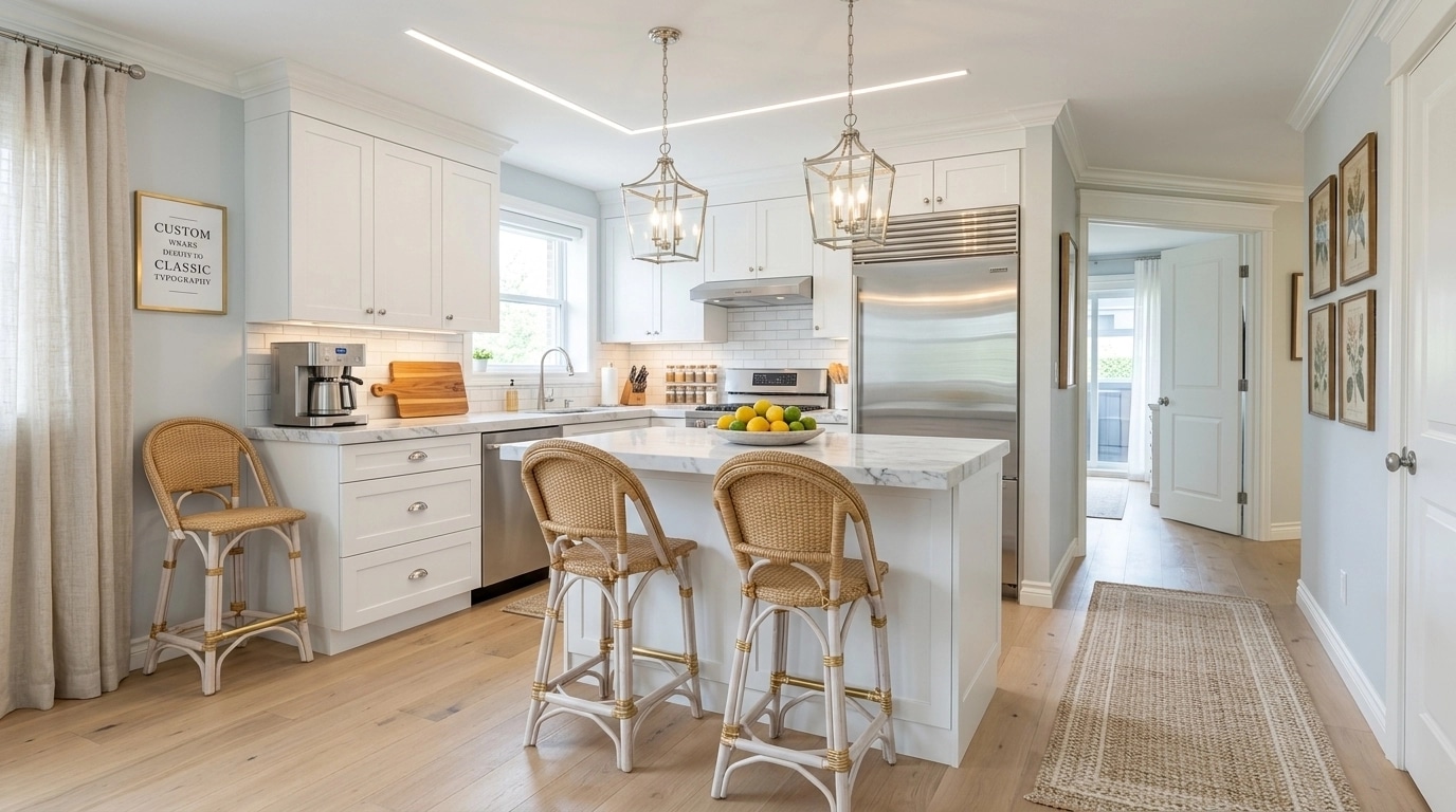 Interior desain di Coastal / Hamptons gaya — Dapur oleh GenRoom AI