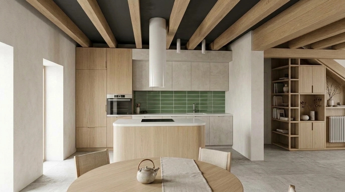 Interior design in Scandinavian style — Kitchen by GenRoom AI