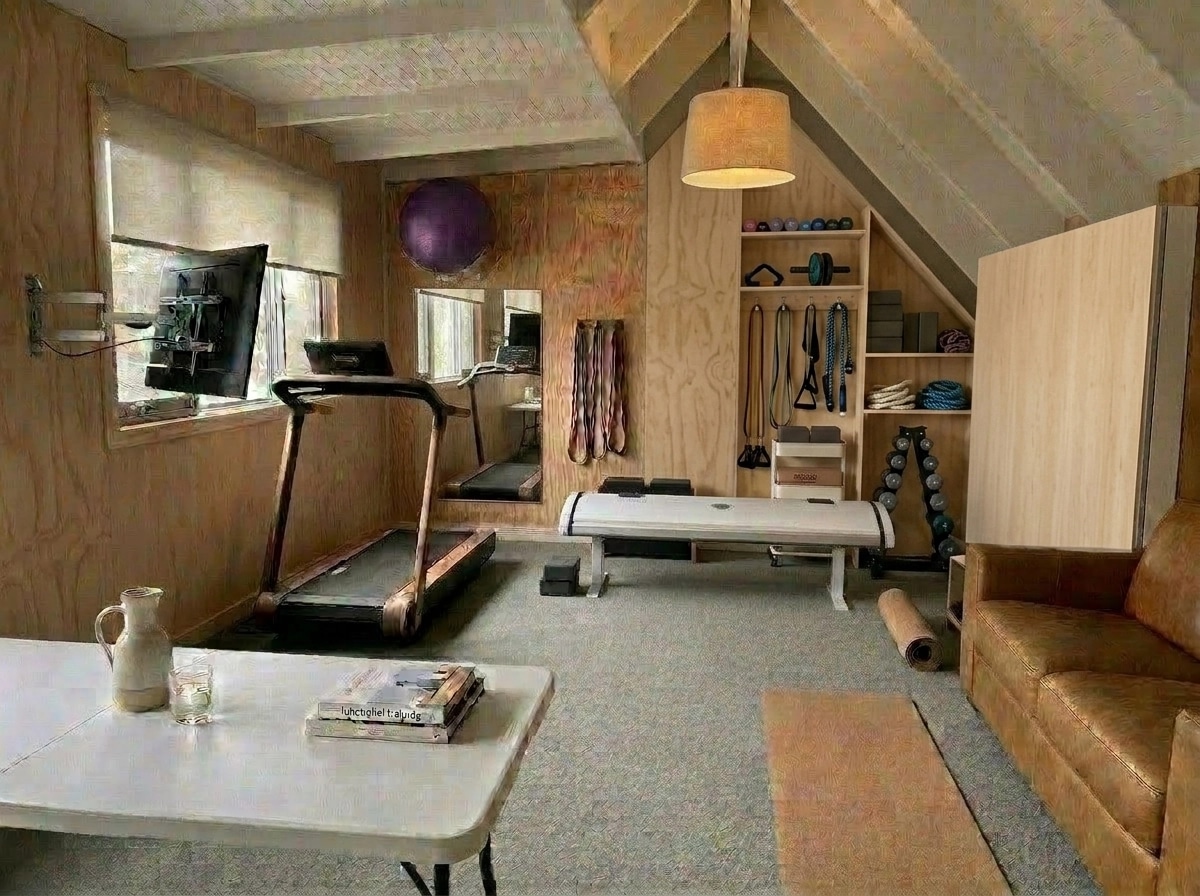 Interior design in Scandinavian style — gym by GenRoom AI