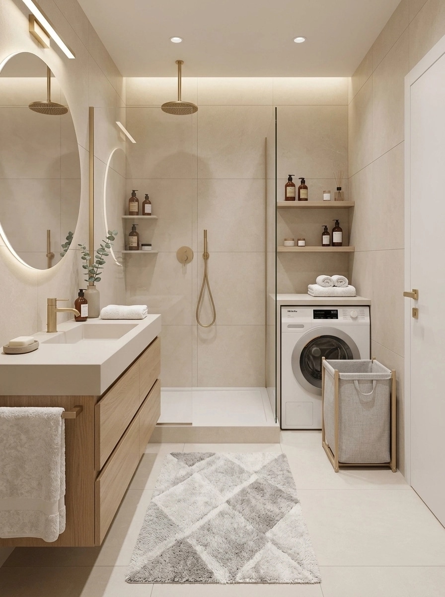 Bathroom interior in Scandinavian style — photo by GenRoom AI