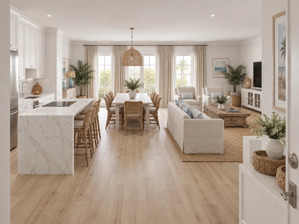 Coastal / Hamptons Living Room design — interior photo by GenRoom AI