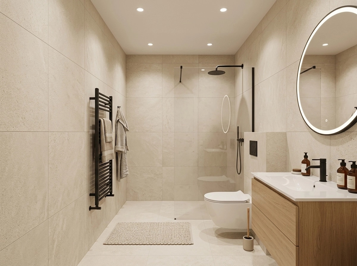 Bathroom interior in Scandinavian style — photo by GenRoom AI