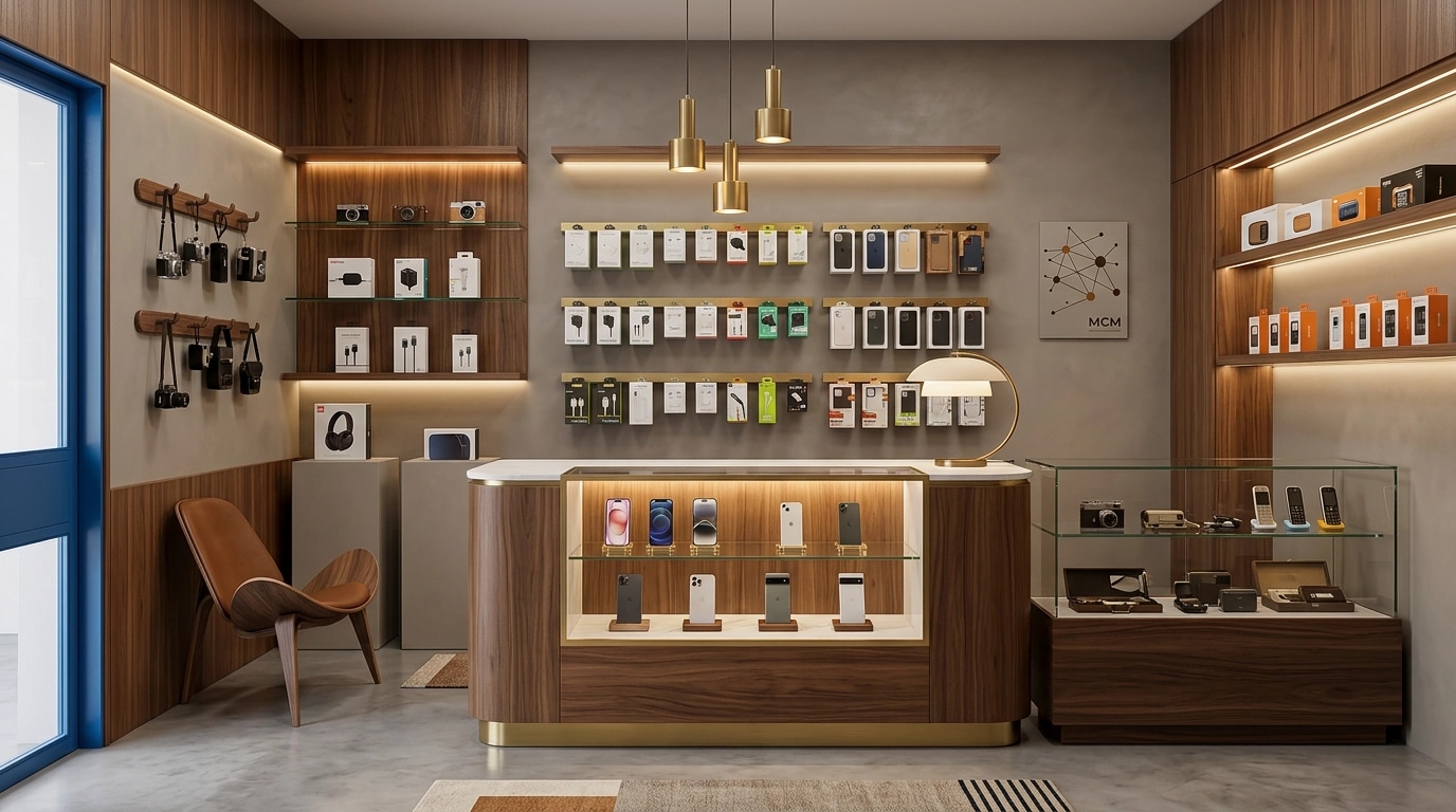 Design d'intérieur en style Mid-Century Modern — shop par GenRoom AI