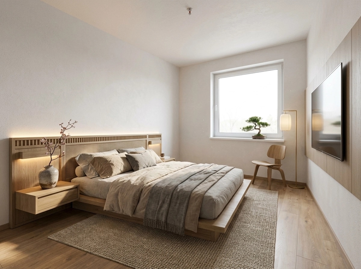Japandi Chambre design — interior photo by GenRoom AI