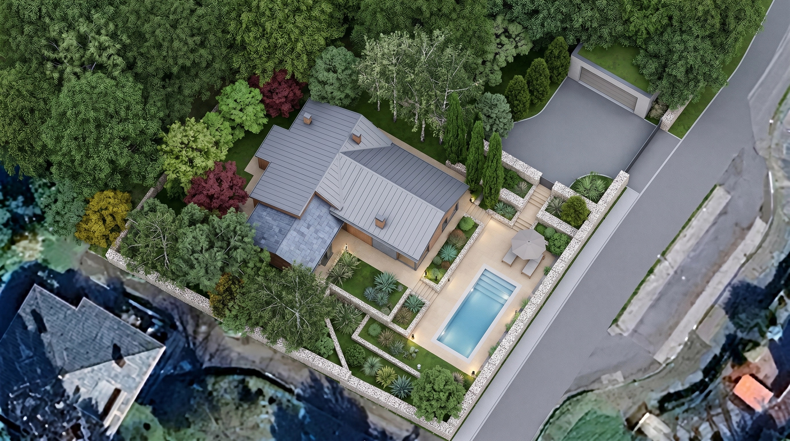Landscape design in Contemporary Yard style — Yard by GenRoom AI