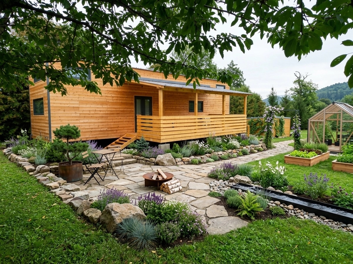 Landscape design in Scandinavian Garden style — Yard by GenRoom AI