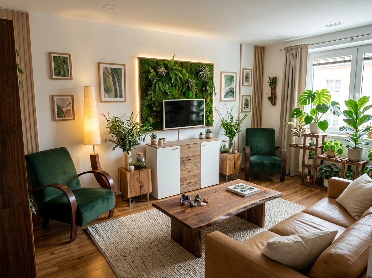 Interior design in Biophilic style — Living Room by GenRoom AI