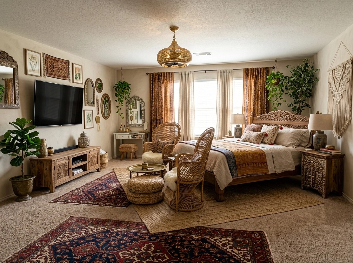 Bohemian Bedroom design — interior photo by GenRoom AI