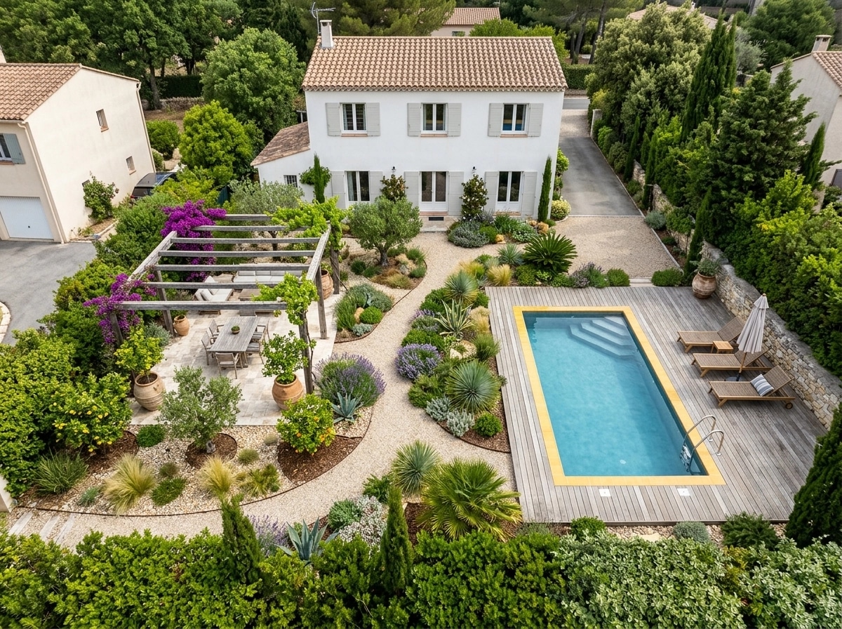 Landscape design in Mediterranean Yard style — Yard by GenRoom AI