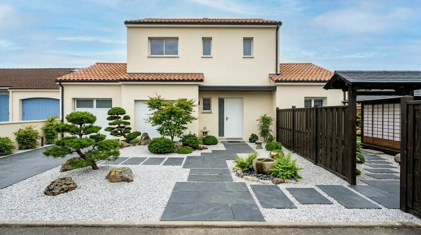 Design paysager en style Japanese Garden — Jardin par GenRoom AI