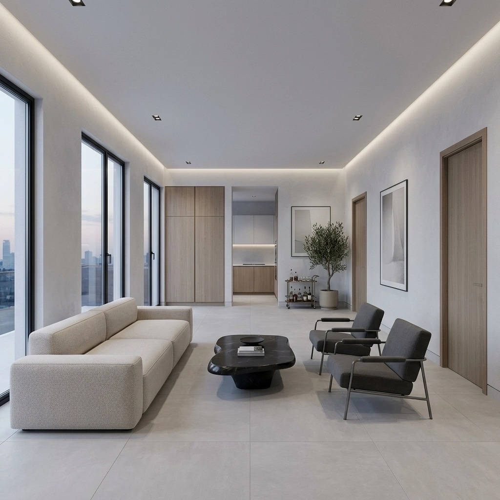 Minimalism Living Room design — interior photo by GenRoom AI