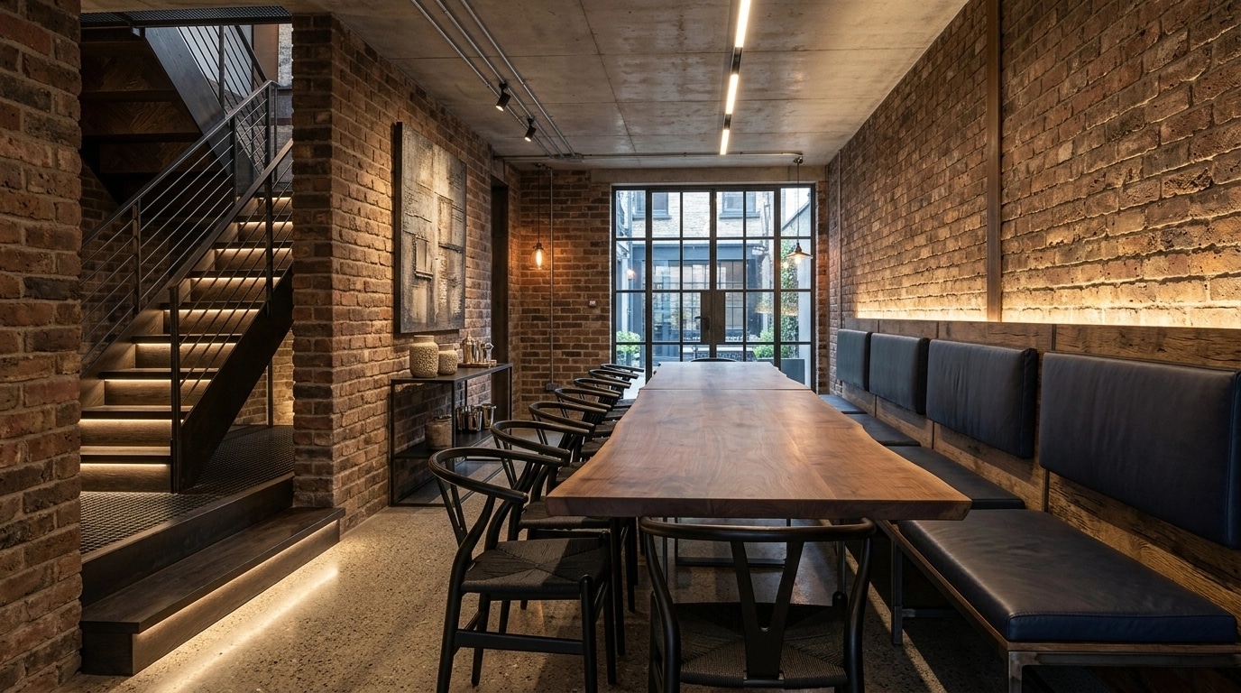 Interior design in Loft / Industrial style — dining_room by GenRoom AI