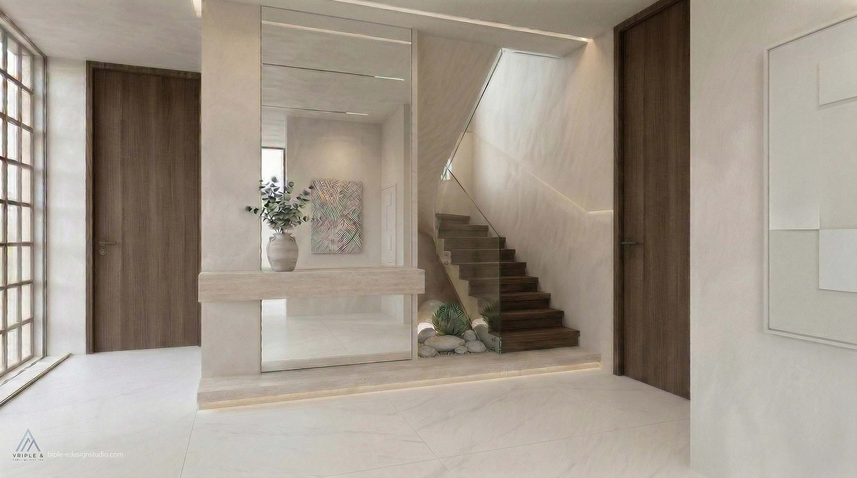 Hallway interior in Minimalism style — photo by GenRoom AI