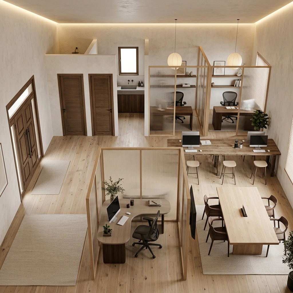 Interior design in Japandi style — Office by GenRoom AI
