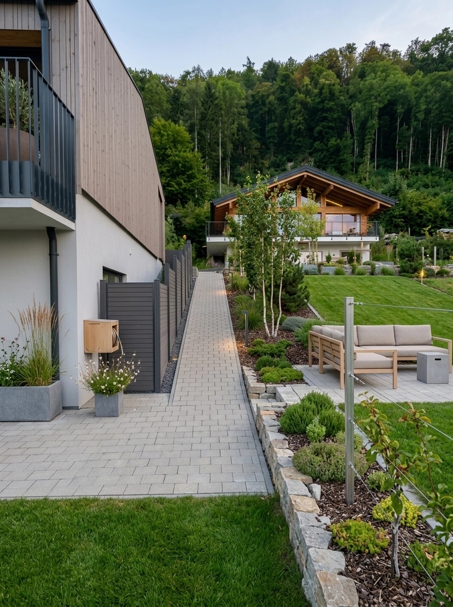Landscape design in Scandinavian Garden style — Yard by GenRoom AI