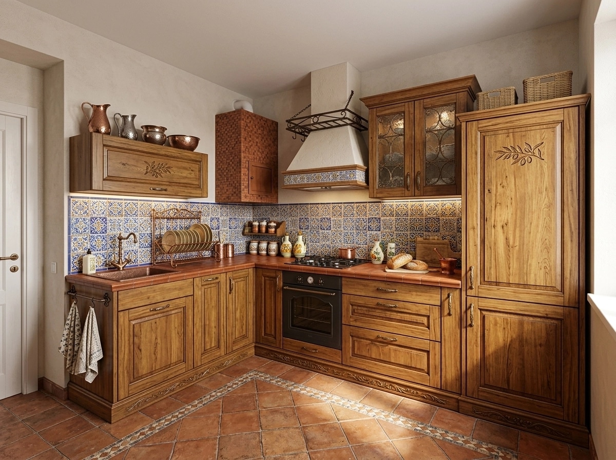 Kitchen interior in Mediterranean style — photo by GenRoom AI
