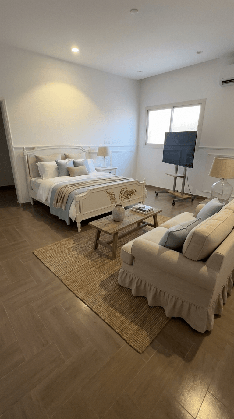 Coastal / Hamptons Bedroom design — interior photo by GenRoom AI