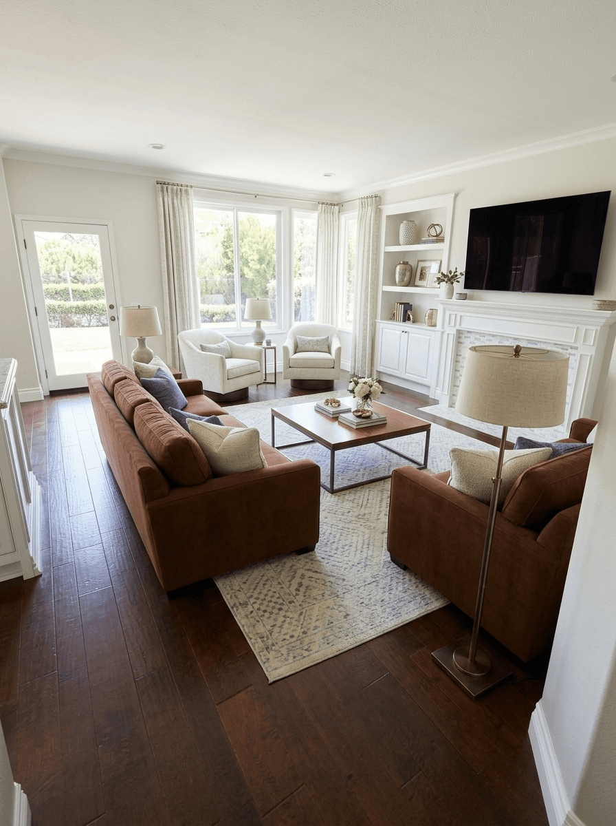 Innenraumdesign im Transitional-Stil — Wohnzimmer von GenRoom AI