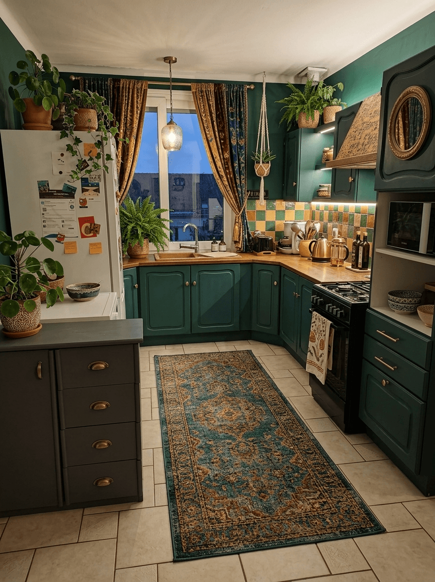 Kitchen interior in Bohemian style — photo by GenRoom AI