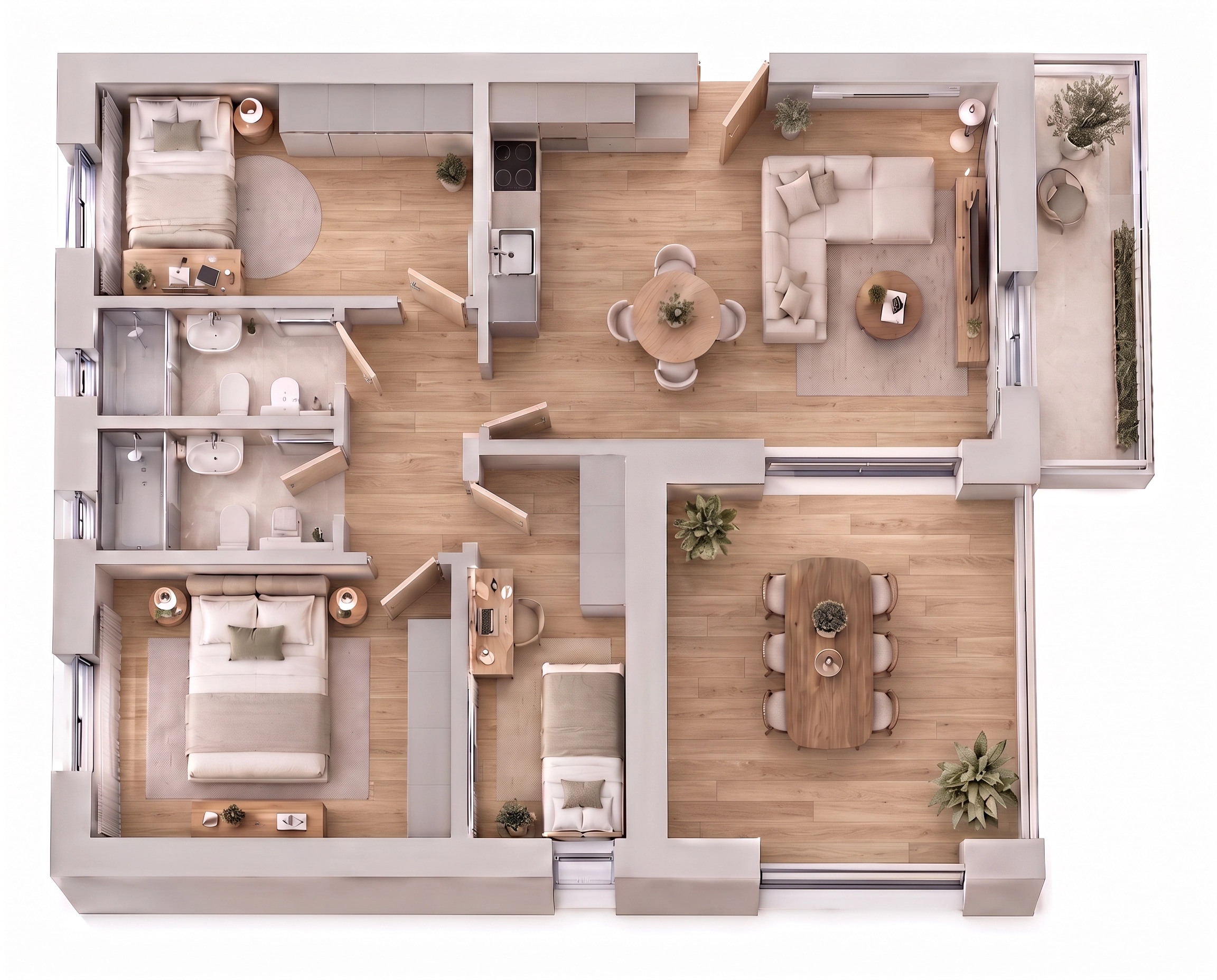Interior design in Minimalism style — Living Room by GenRoom AI