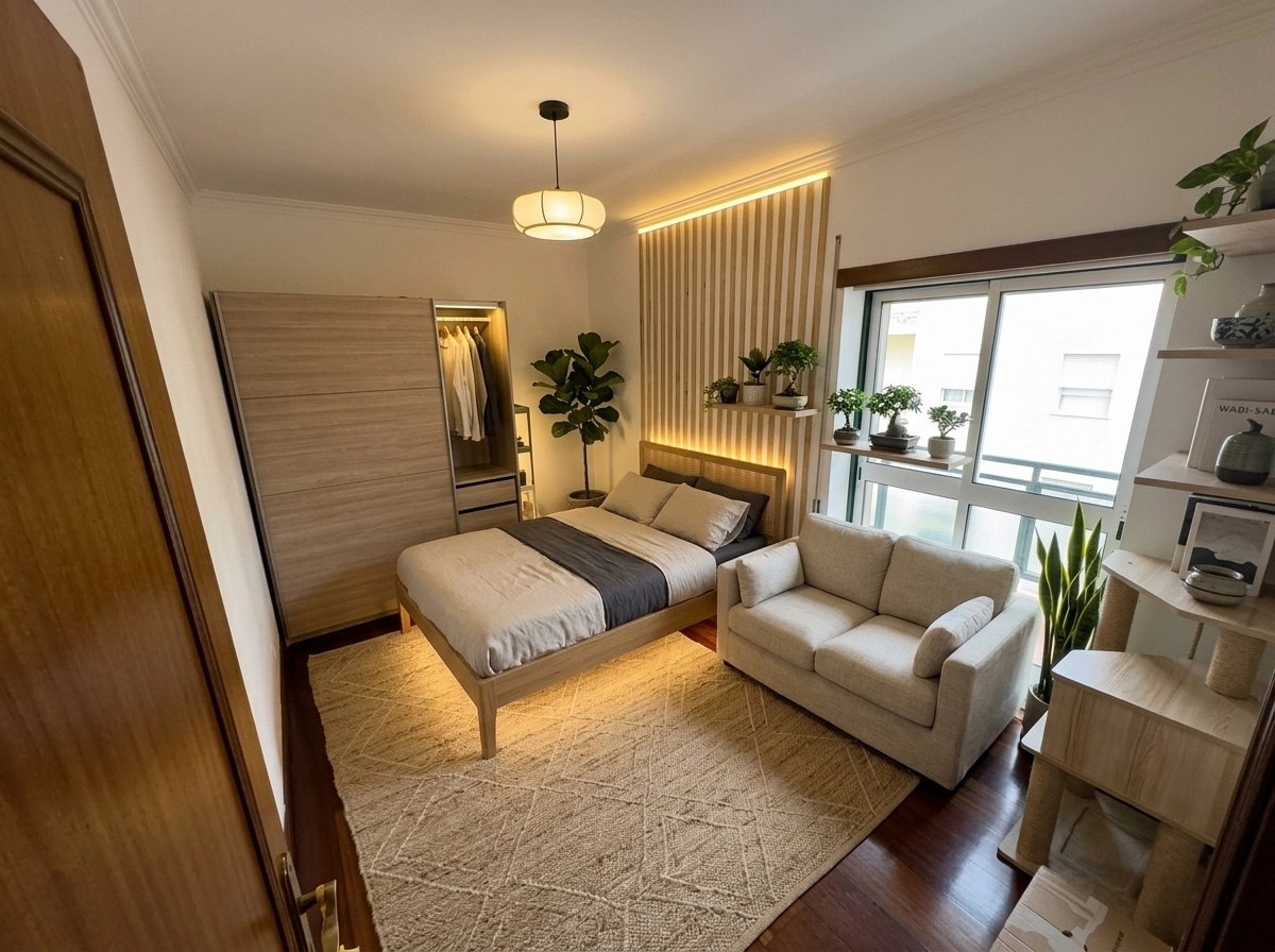 Japandi Chambre design — interior photo by GenRoom AI