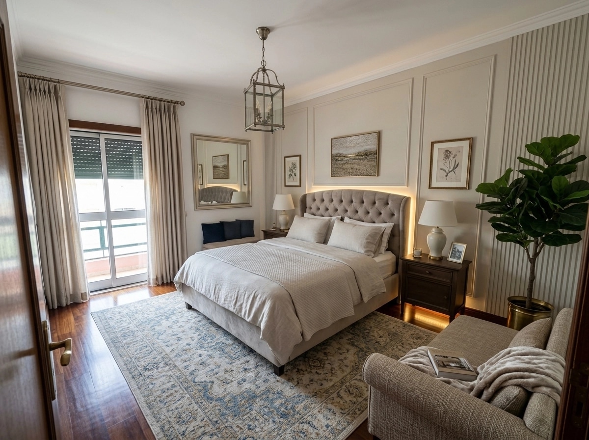 Transitional Bedroom design — interior photo by GenRoom AI