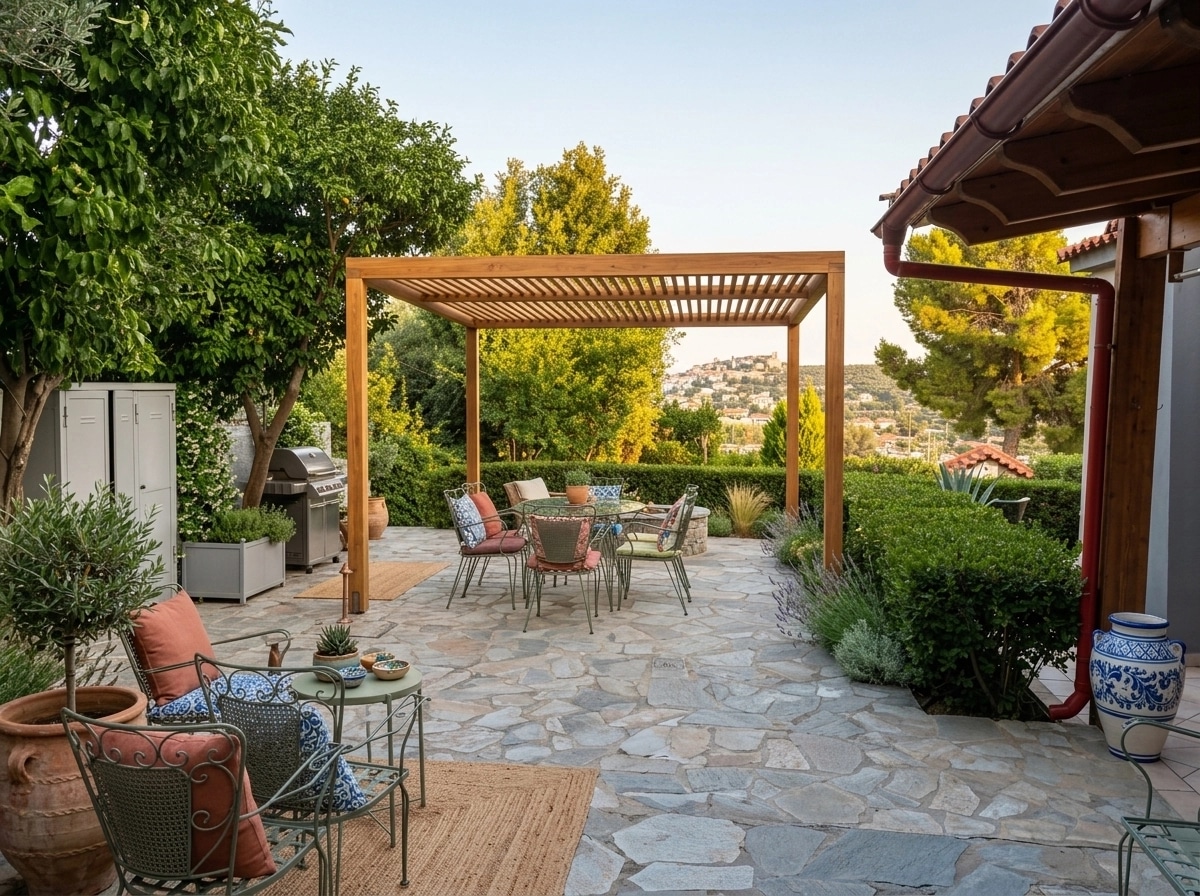 Landscape design in Mediterranean Yard style — Yard by GenRoom AI