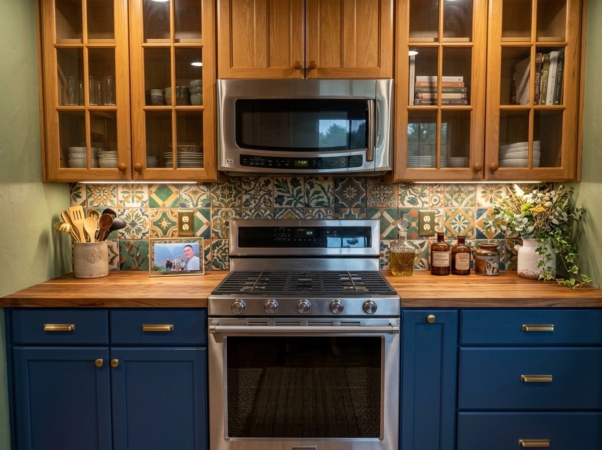 Kitchen interior in Bohemian style — photo by GenRoom AI