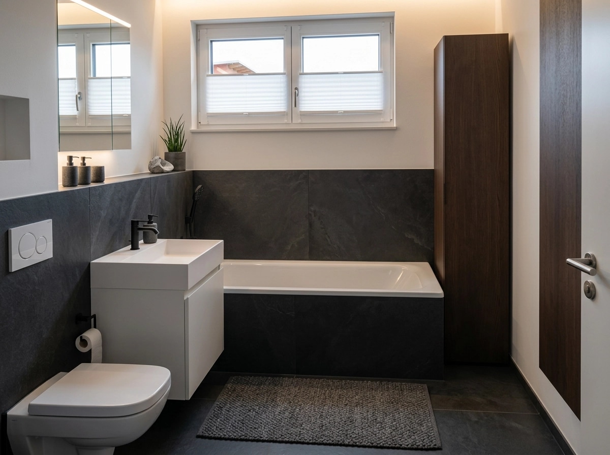 Bathroom interior in Minimalism style — photo by GenRoom AI